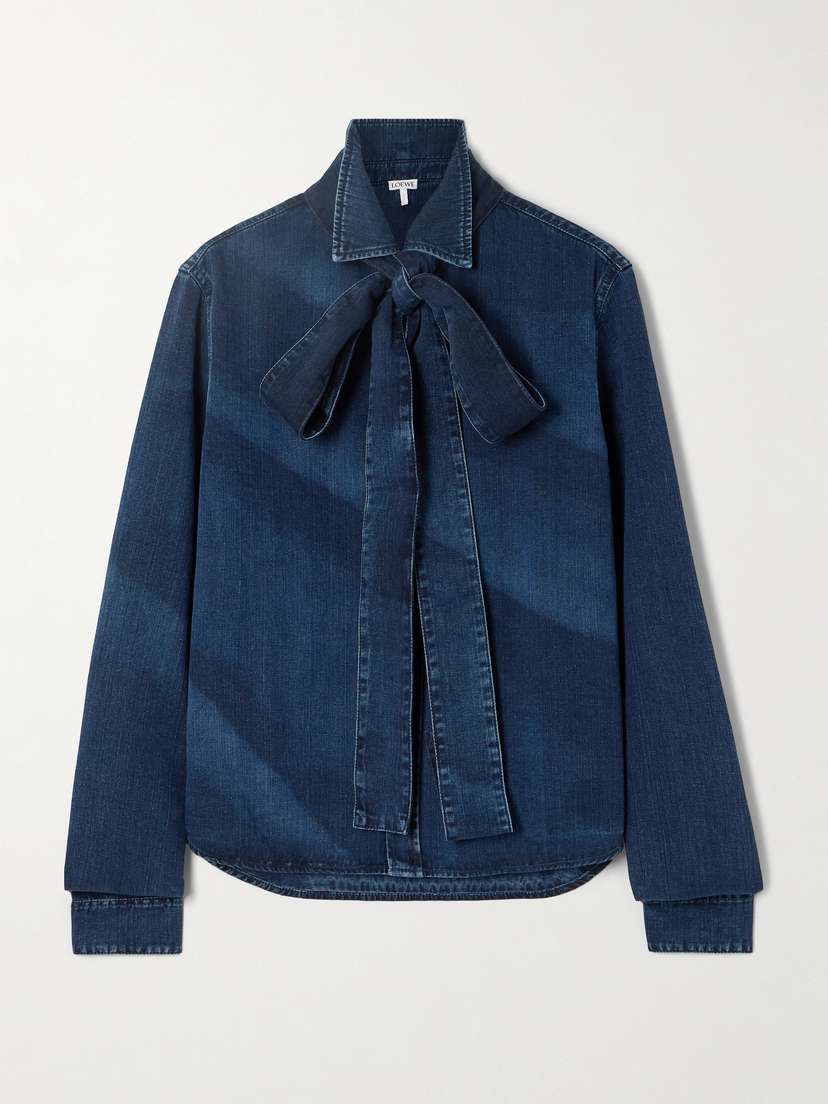 Loewe Pussy-bow Denim Shirt