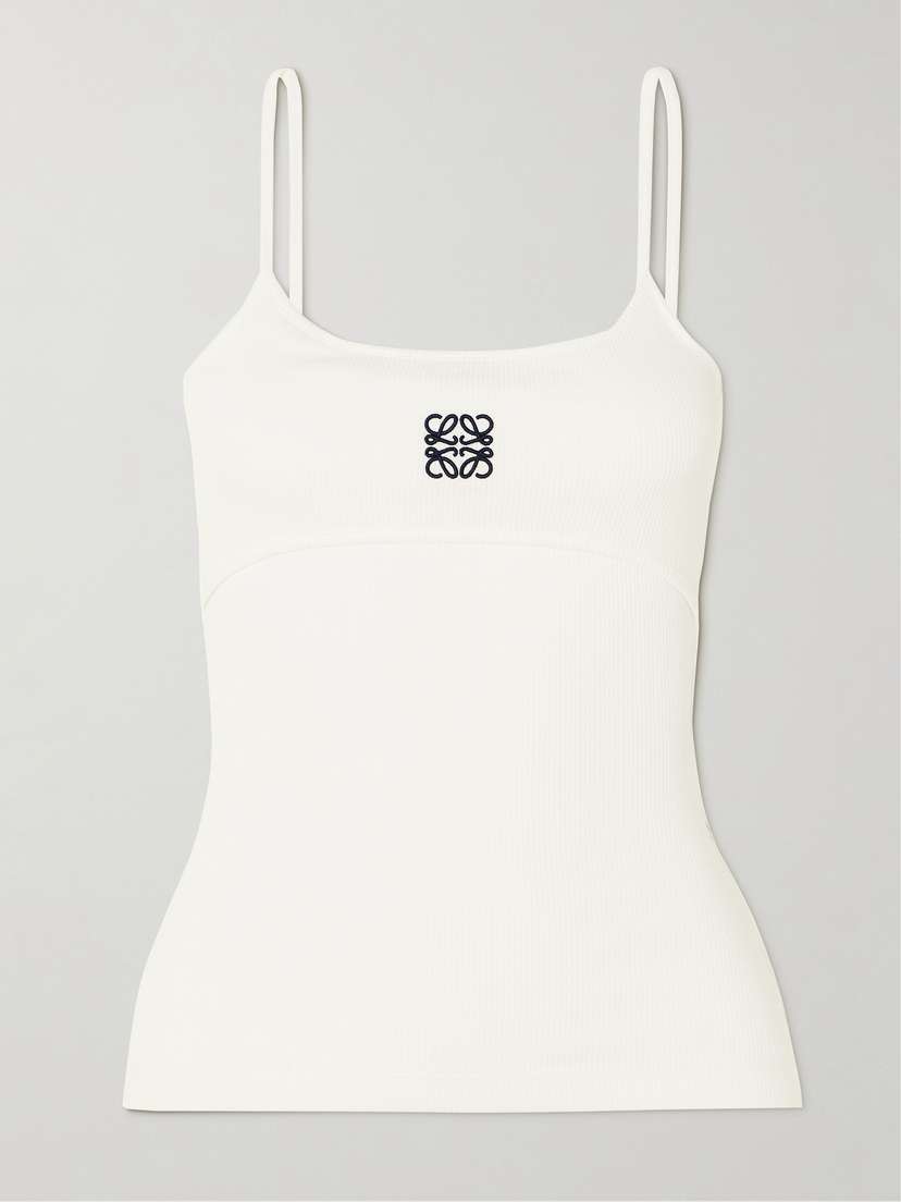 Loewe Anagram Logo-embroidered Ribbed Stretch-cotton Jersey Tank - x large