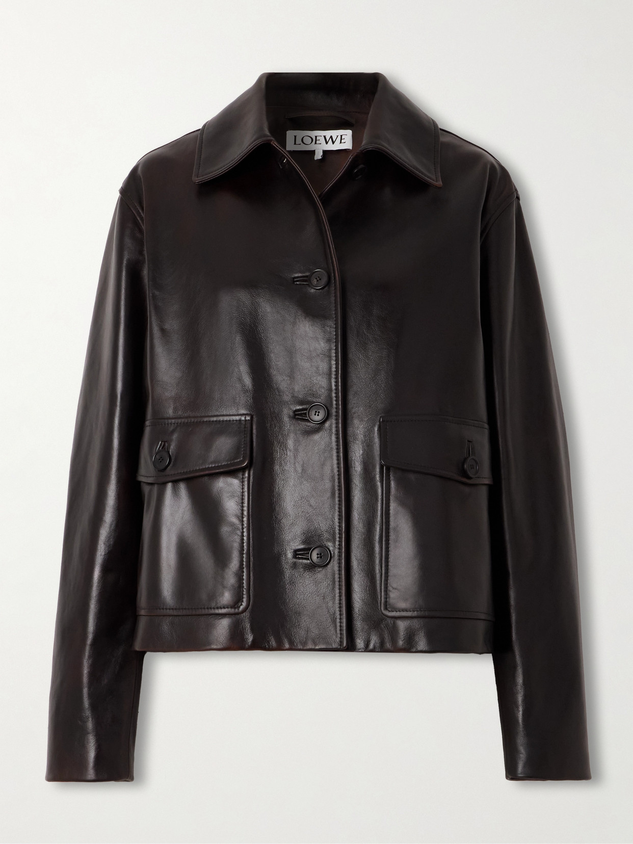 LOEWE GLOSSED-LEATHER JACKET