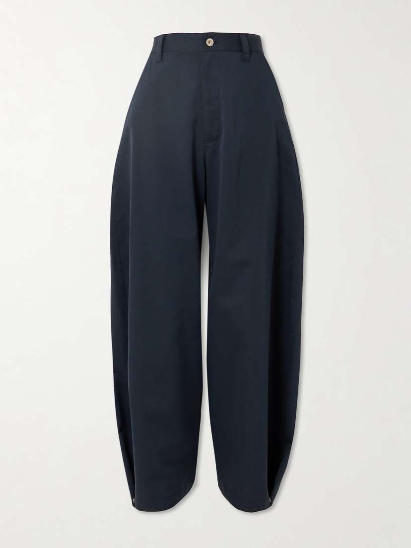 Loewe Cotton And Silk-blend Gabardine Barrel-leg Pants