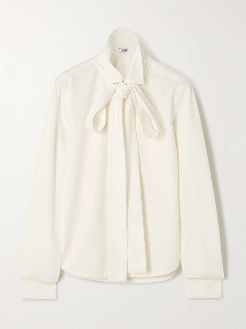 Loewe Pussy-bow Cotton-twill Blouse