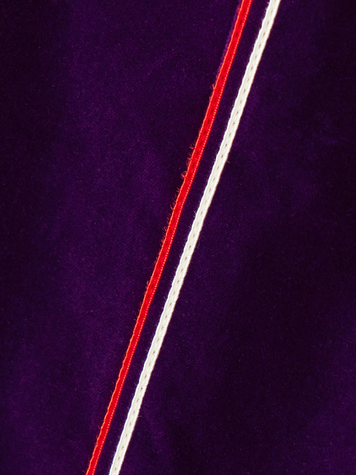 Bode Showcase Striped Cotton-velvet Straight-leg Pants In Purple