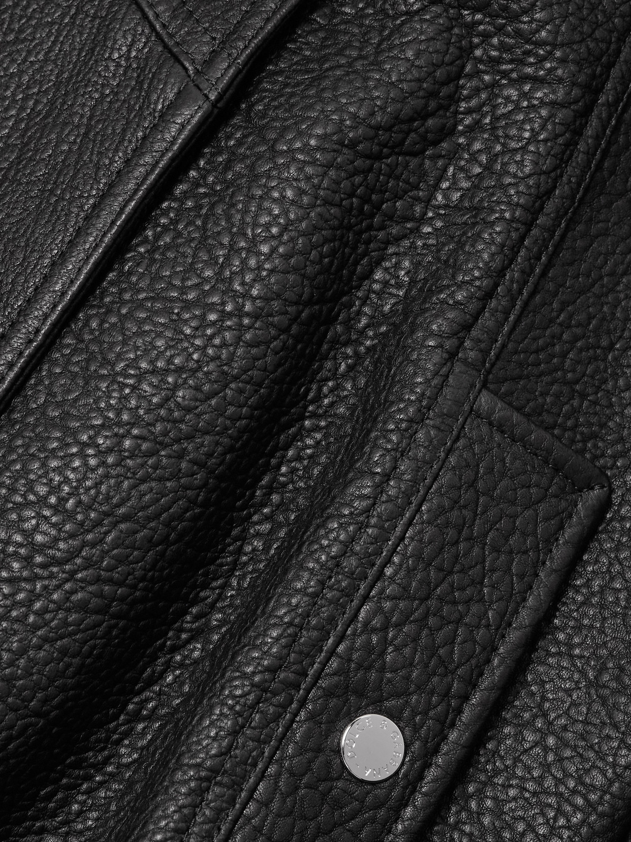 Dolce & Gabbana Leather Biker Jacket In Black