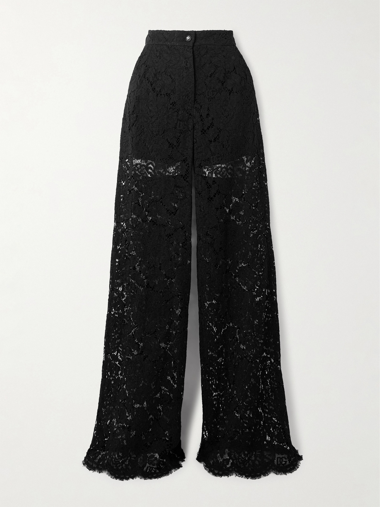 Dolce & Gabbana - Corded Lace Wide-leg Pants - Black