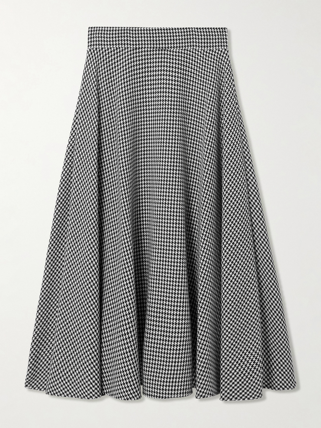 Dolce & Gabbana - Pleated Houndstooth Wool-blend Midi Skirt - Gray