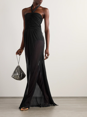 Dolce&Gabbana Draped gathered organza halterneck gown