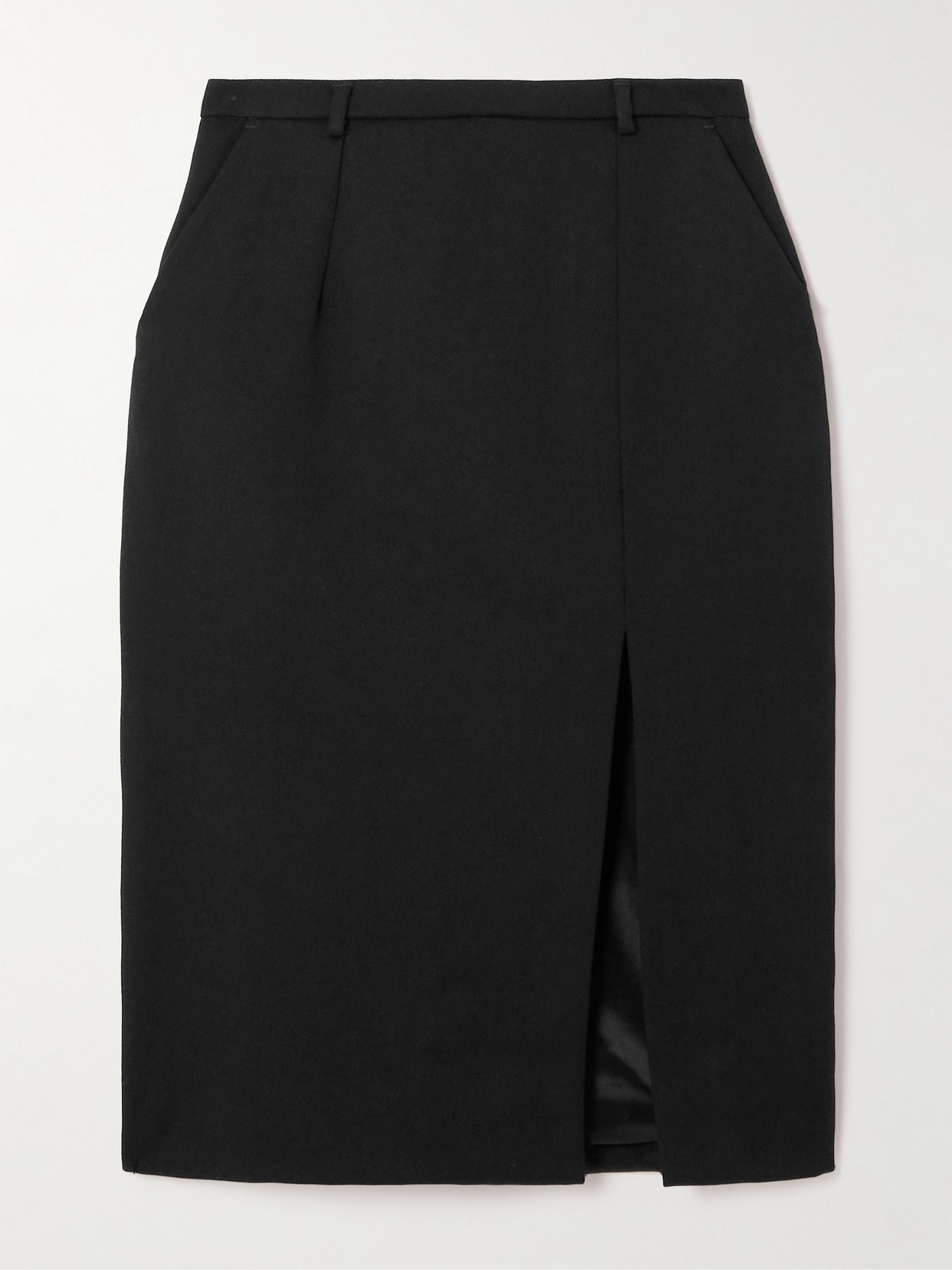 Dolce & Gabbana Silk-blend Gabardine Skirt In Black
