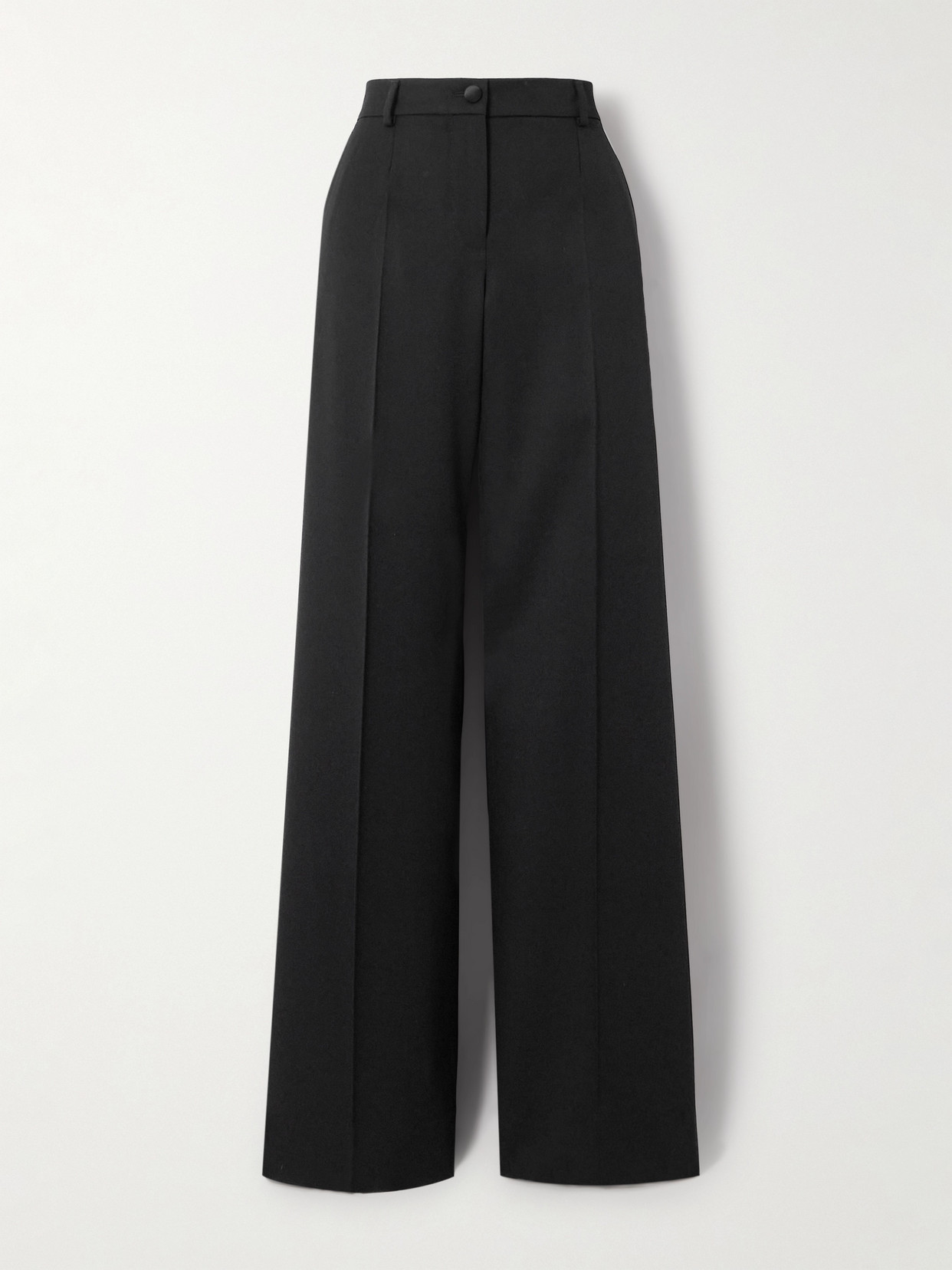 Dolce & Gabbana - Wide-leg Wool-blend Twill Pants - Black