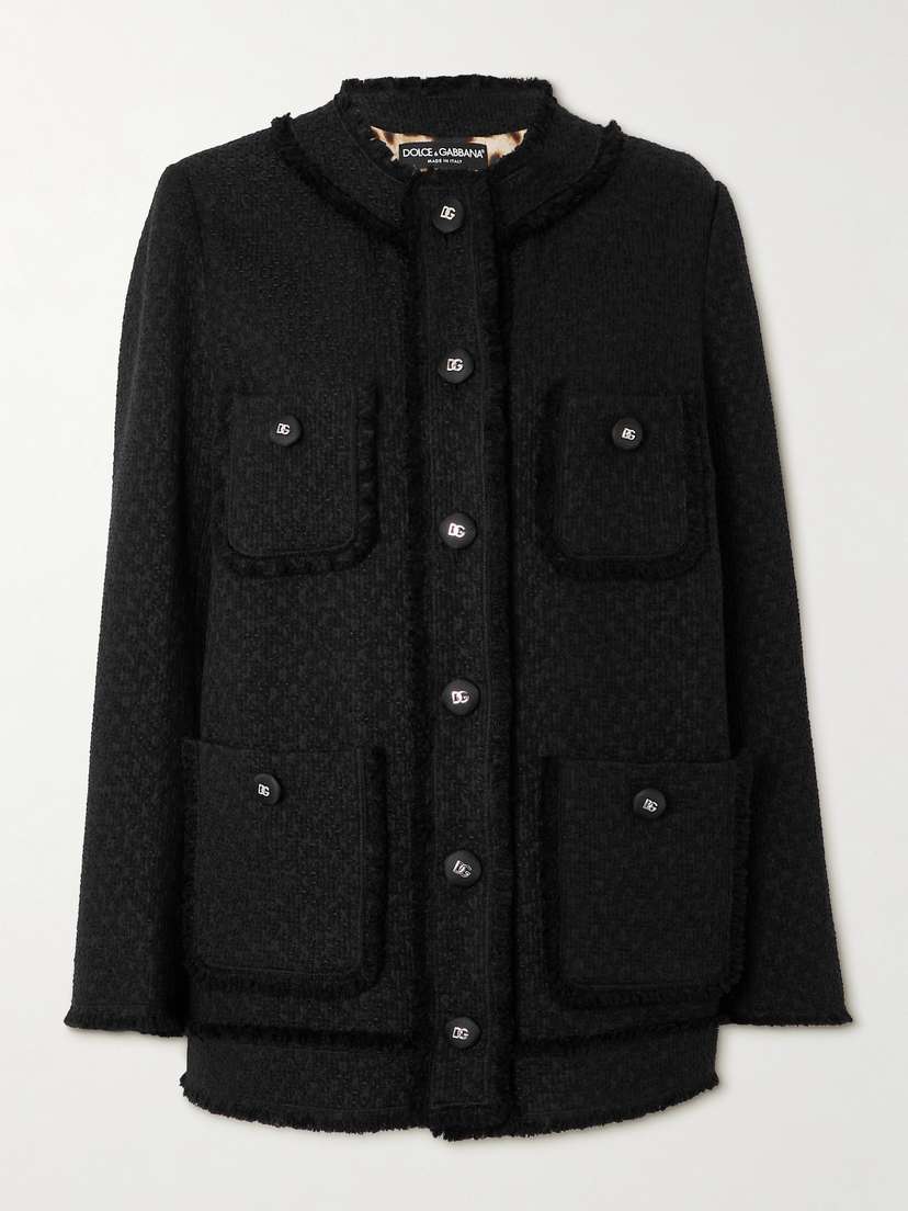 Dolce & Gabbana Fringed Wool-blend Tweed Jacket - IT38