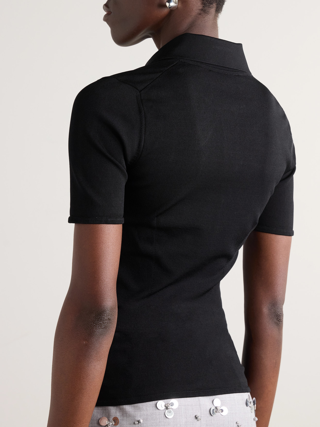 Dolce & Gabbana Appliquéd Jersey Polo Shirt In Black