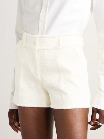 Dolce&Gabbana Frayed wool-blend tweed shorts