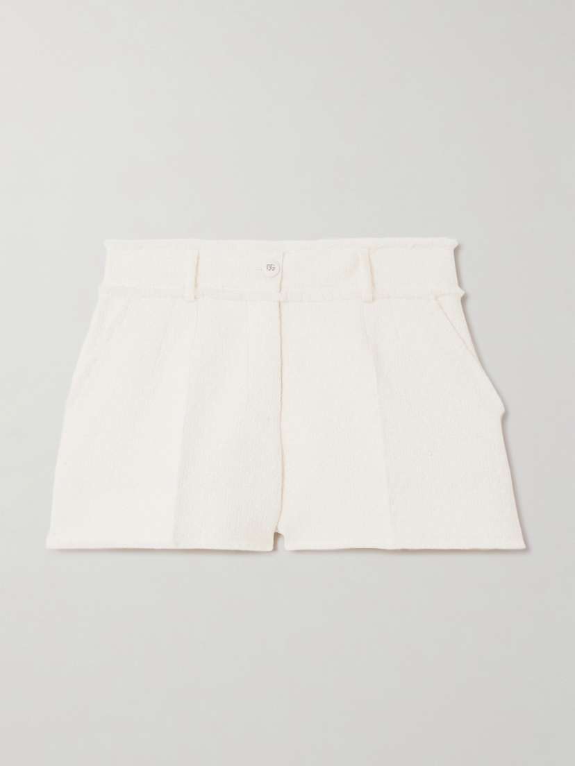Dolce & Gabbana Frayed Wool-blend Tweed Shorts