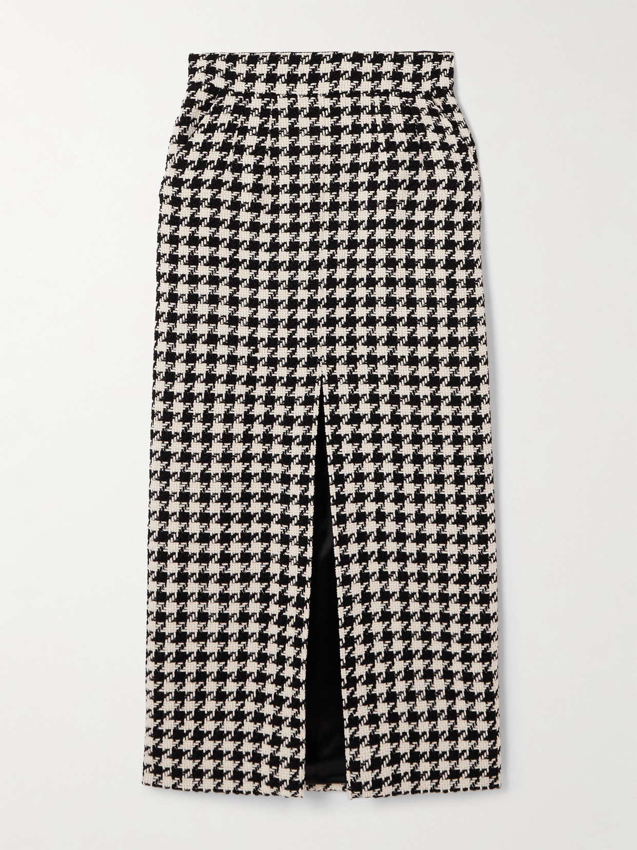 Dolce & Gabbana - Houndstooth Wool And Cotton-blend Tweed Midi Skirt - Black