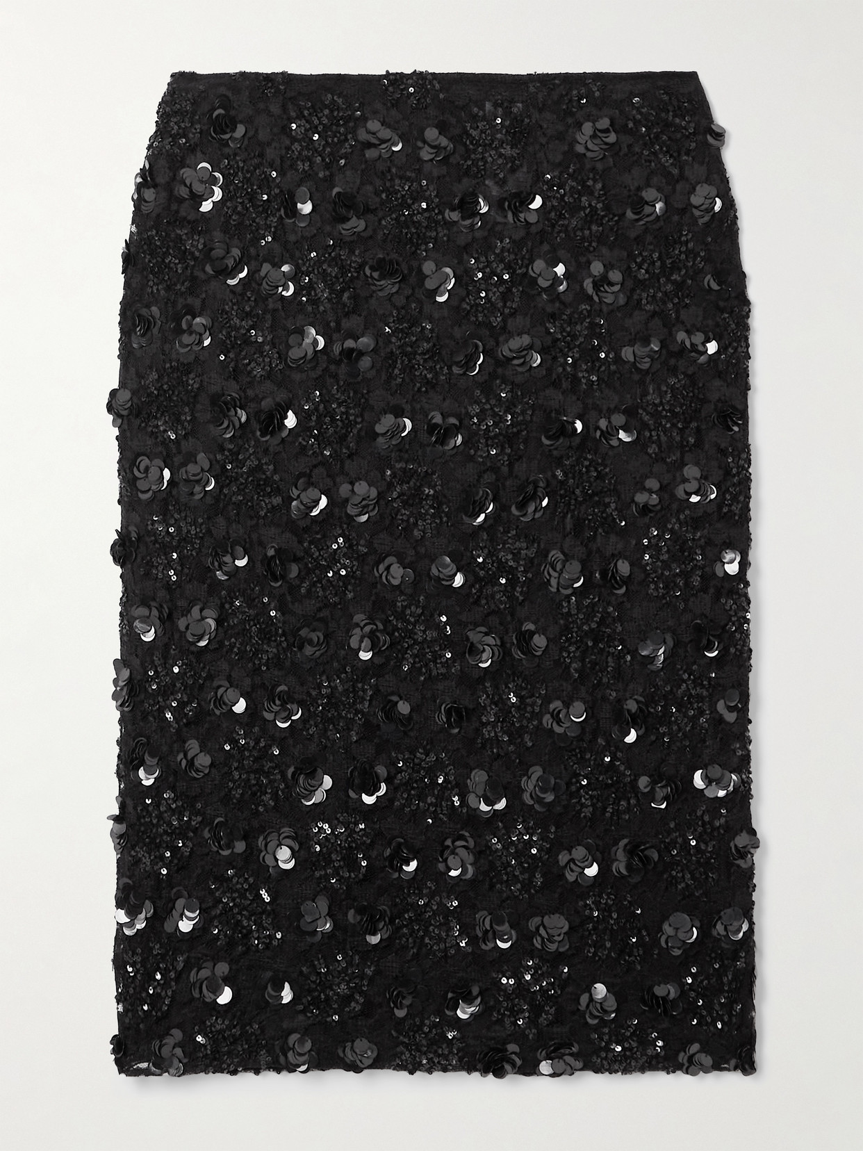 Dolce & Gabbana Sequin-embellished Lace Skirt In Black