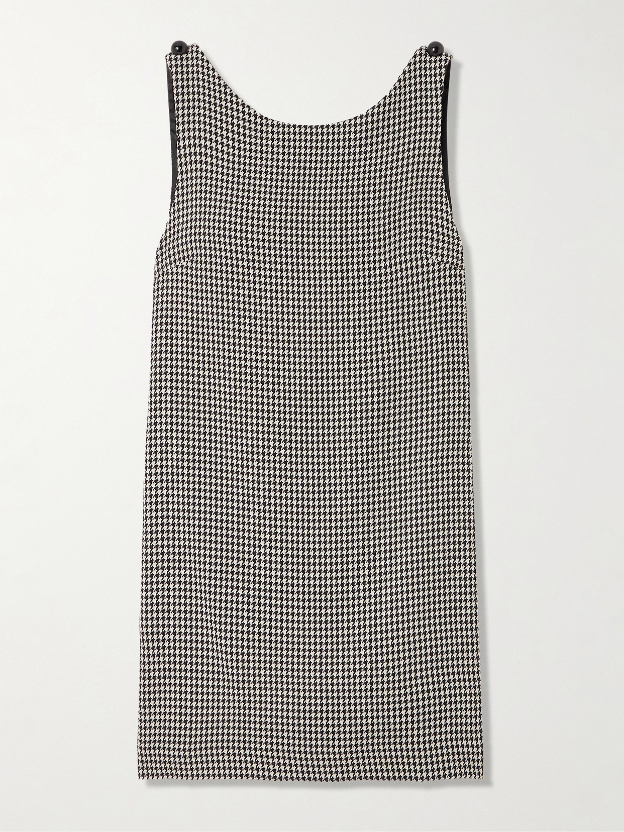 Dolce & Gabbana Houndstooth Button Mini Dress Sicily In Gray