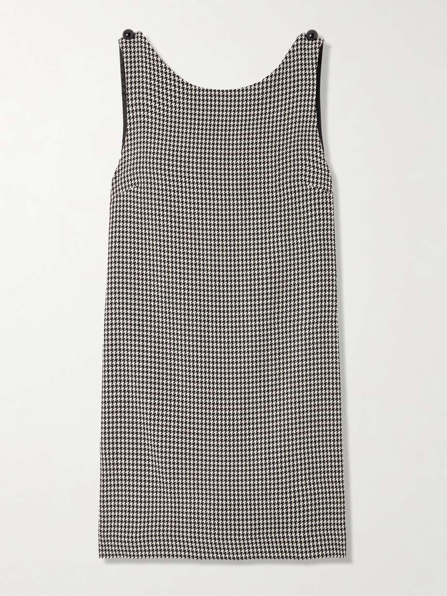 open-back houndstooth wool-blend mini dress
