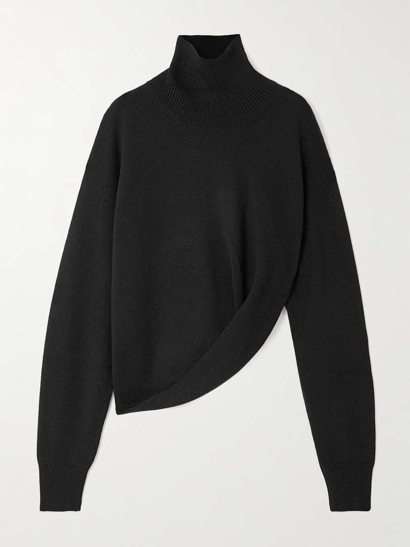 Alaïa Asymmetric Wool Turtleneck Sweater