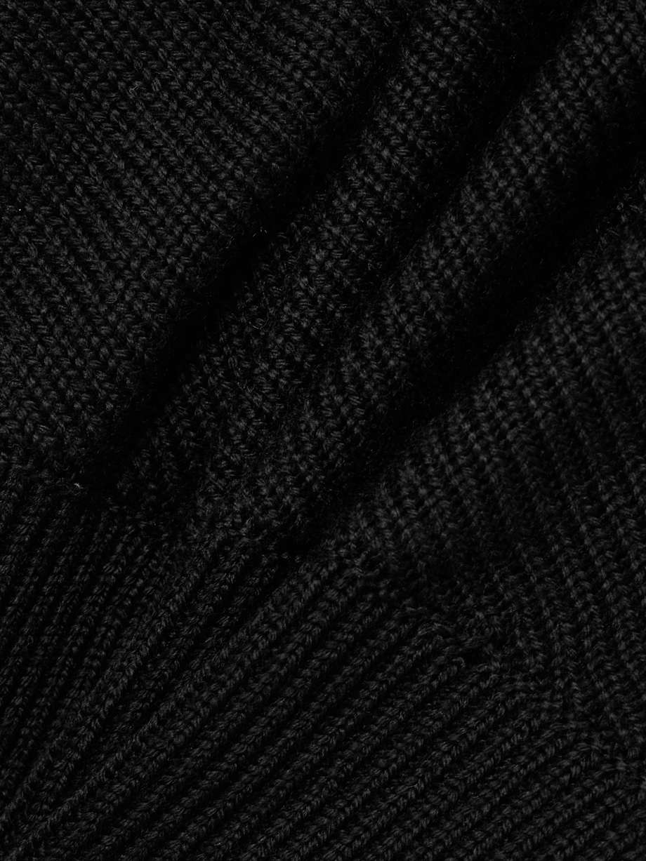 one-sleeve asymmetric knitted wool midi dress