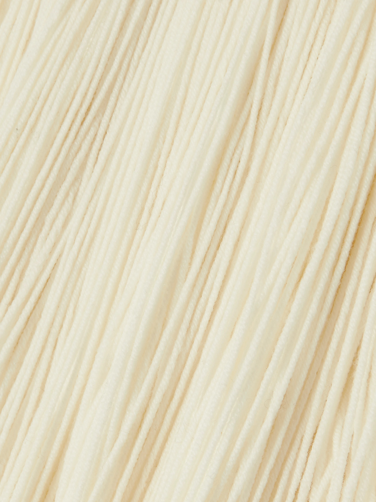 Shop Alaïa Fringed Wool-blend Turtleneck Top In White