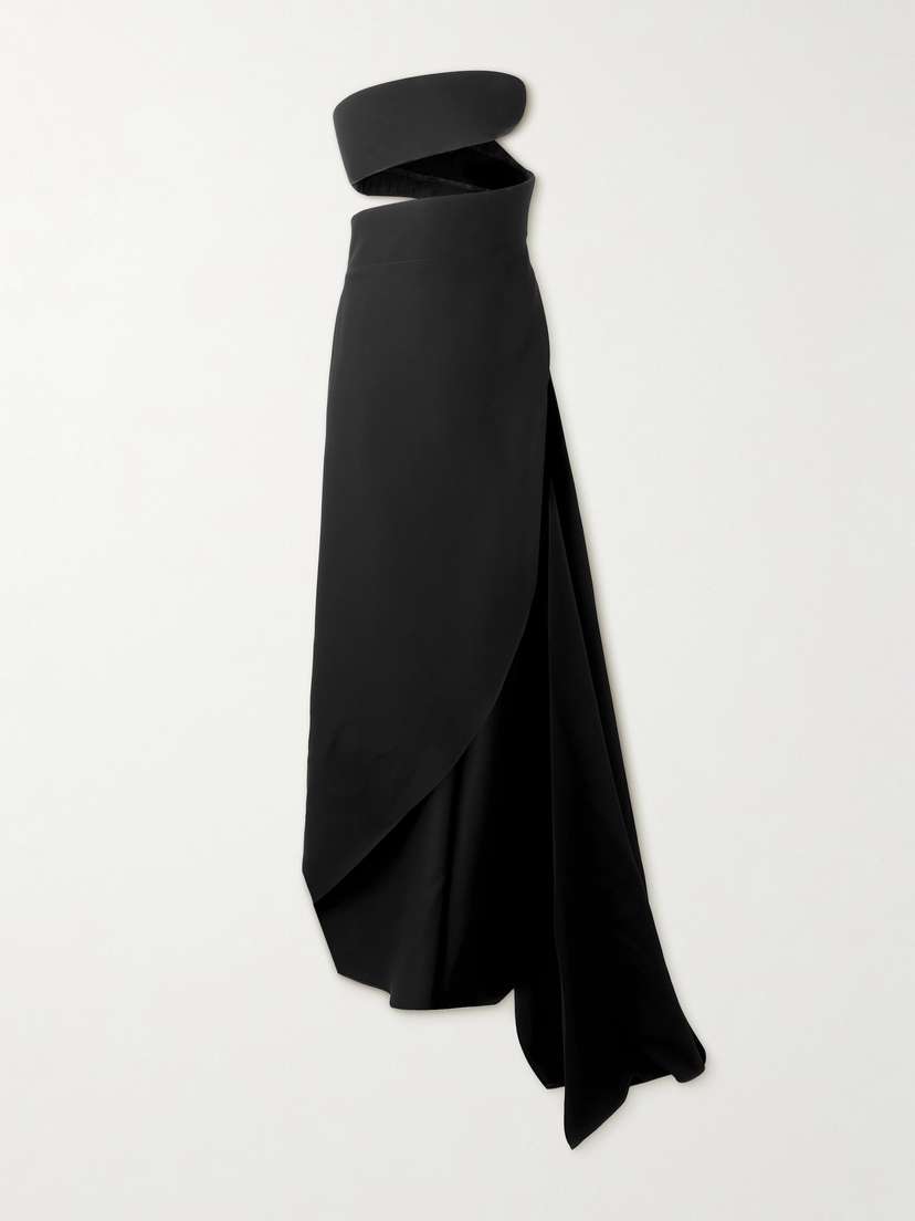Alaïa Spiral Strapless Bustier Silk And Wool-blend Gown