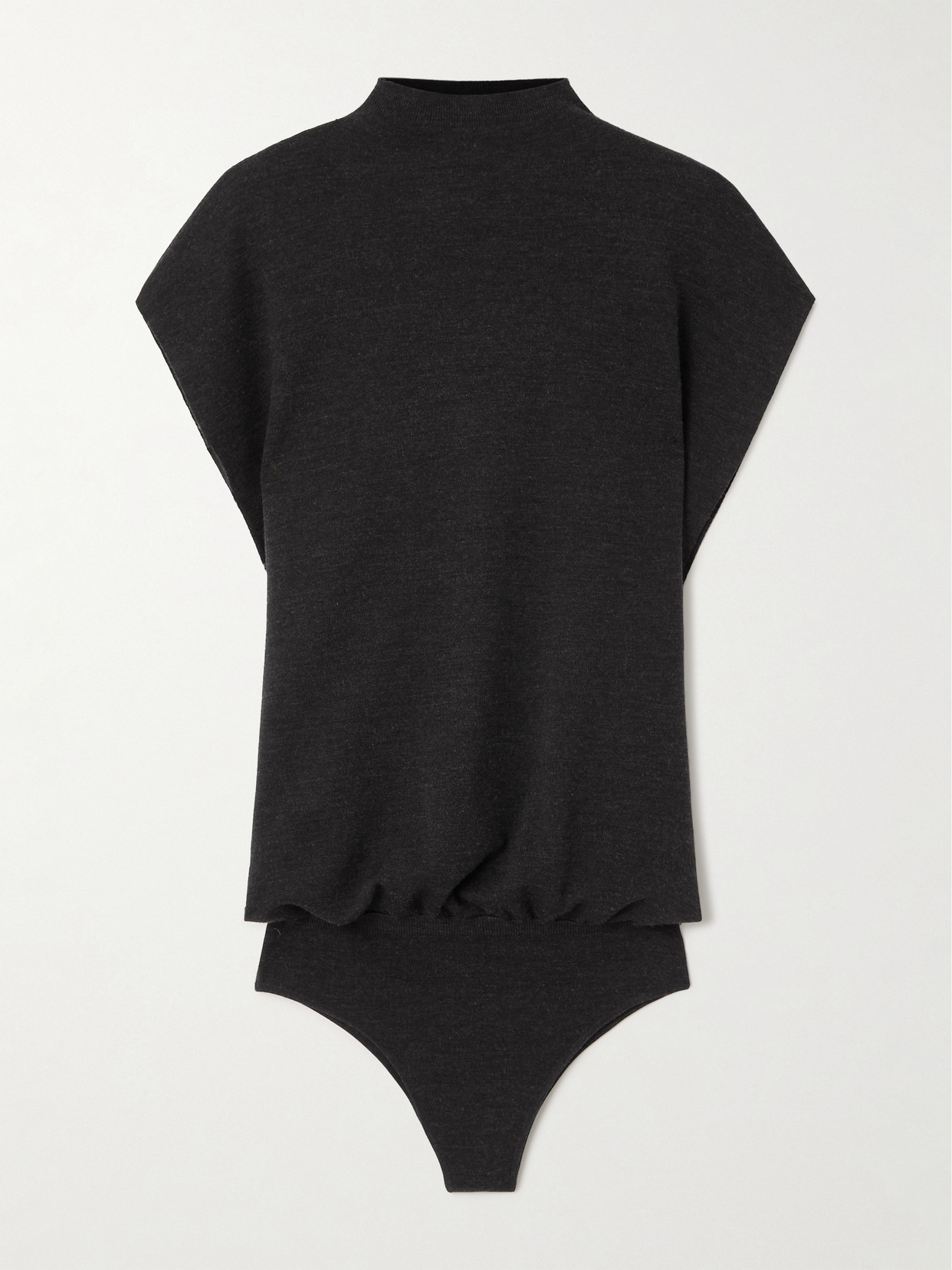 Alaïa Wool Turtleneck Bodysuit In Black