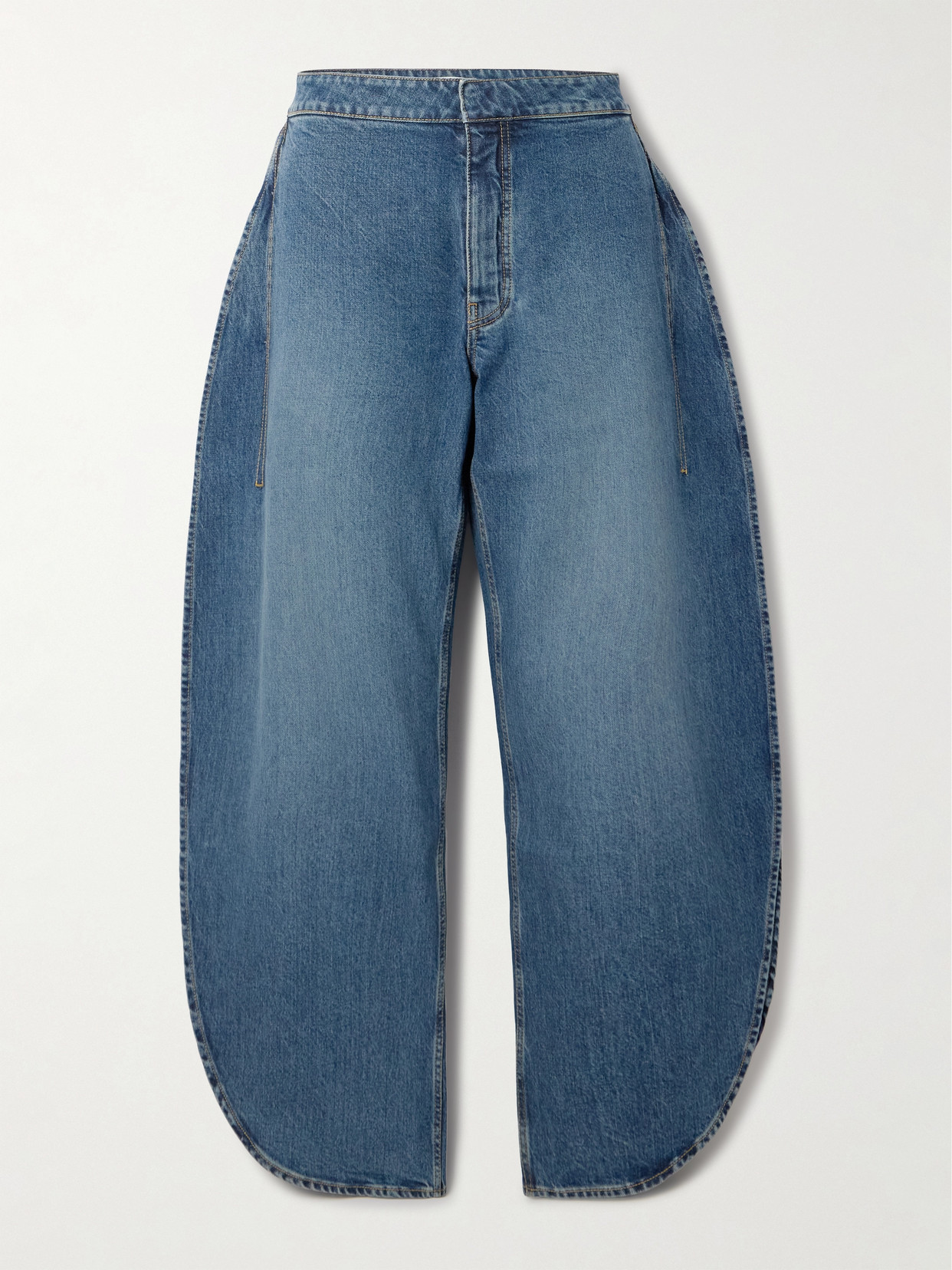 Alaïa High-rise Barrel-leg Jeans In Blue