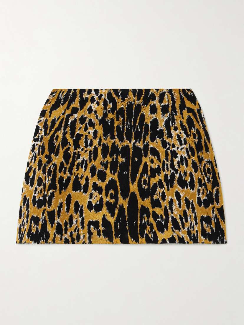 Alaïa Leopard-jacquard Mini Skirt