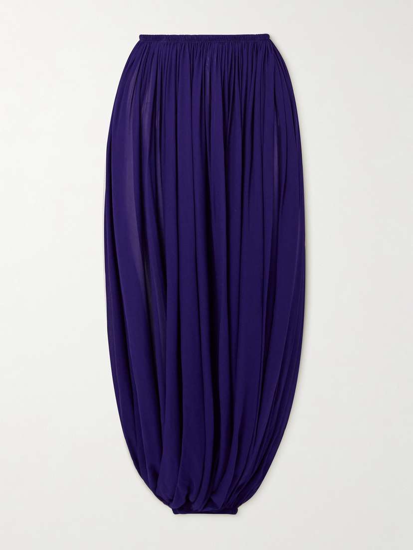 Alaïa Asymmetric Georgette Wide-leg Pants