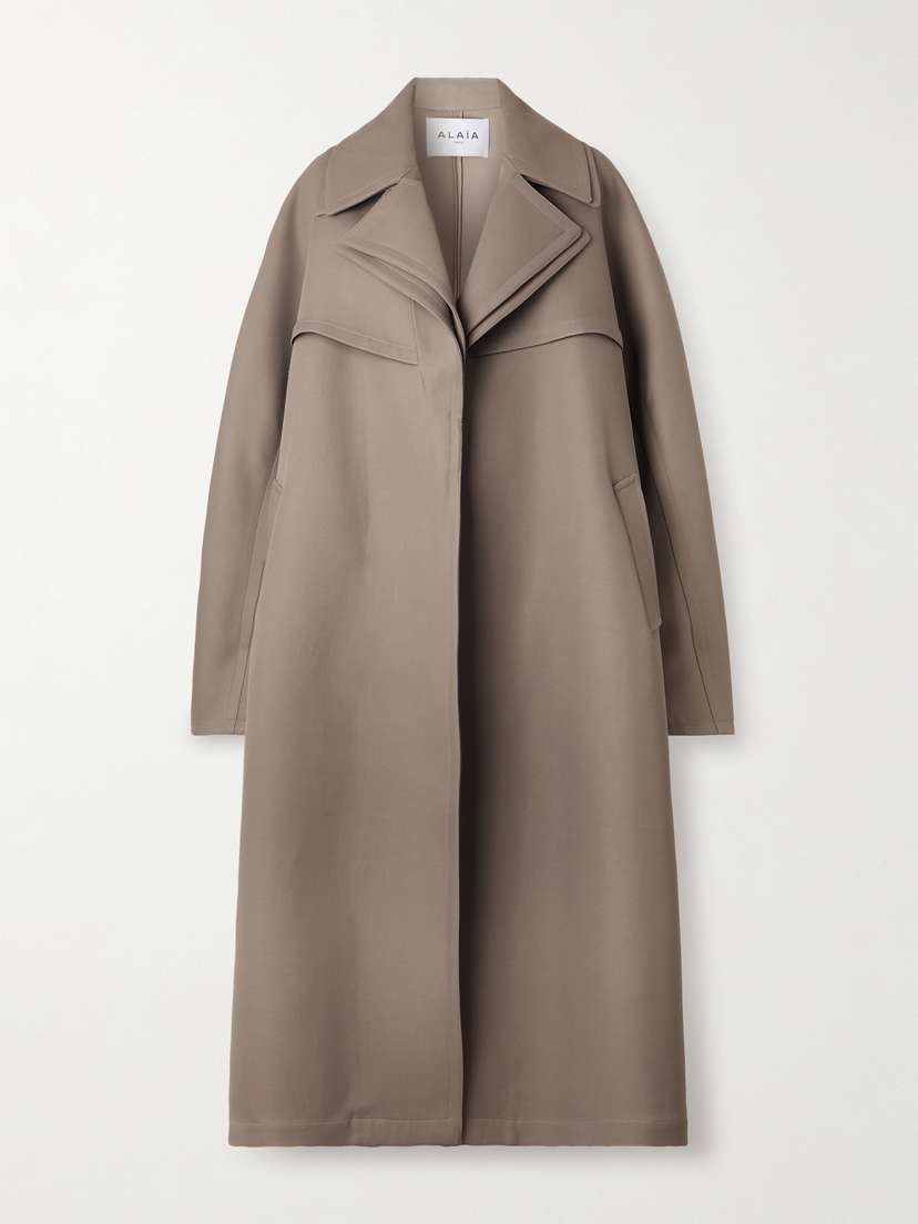 Alaïa Oversized Layered Wool-blend Twill Coat