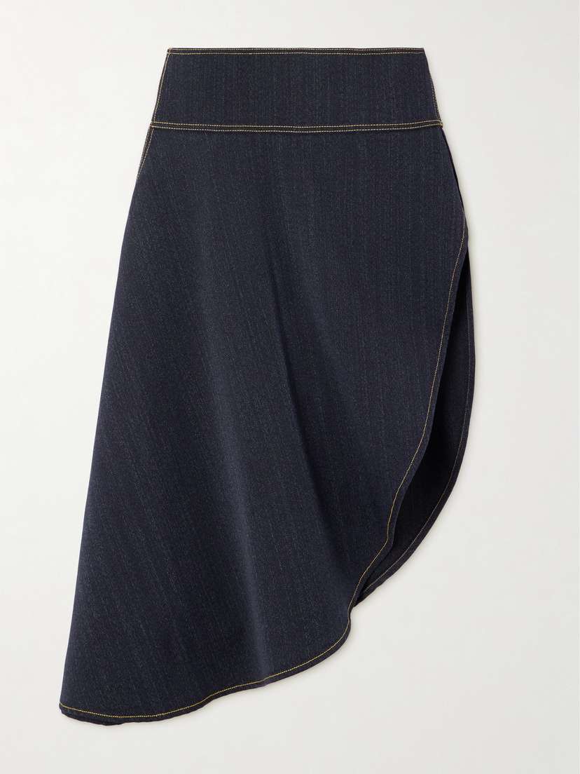 Alaïa Asymmetric Wool-twill Midi Skirt
