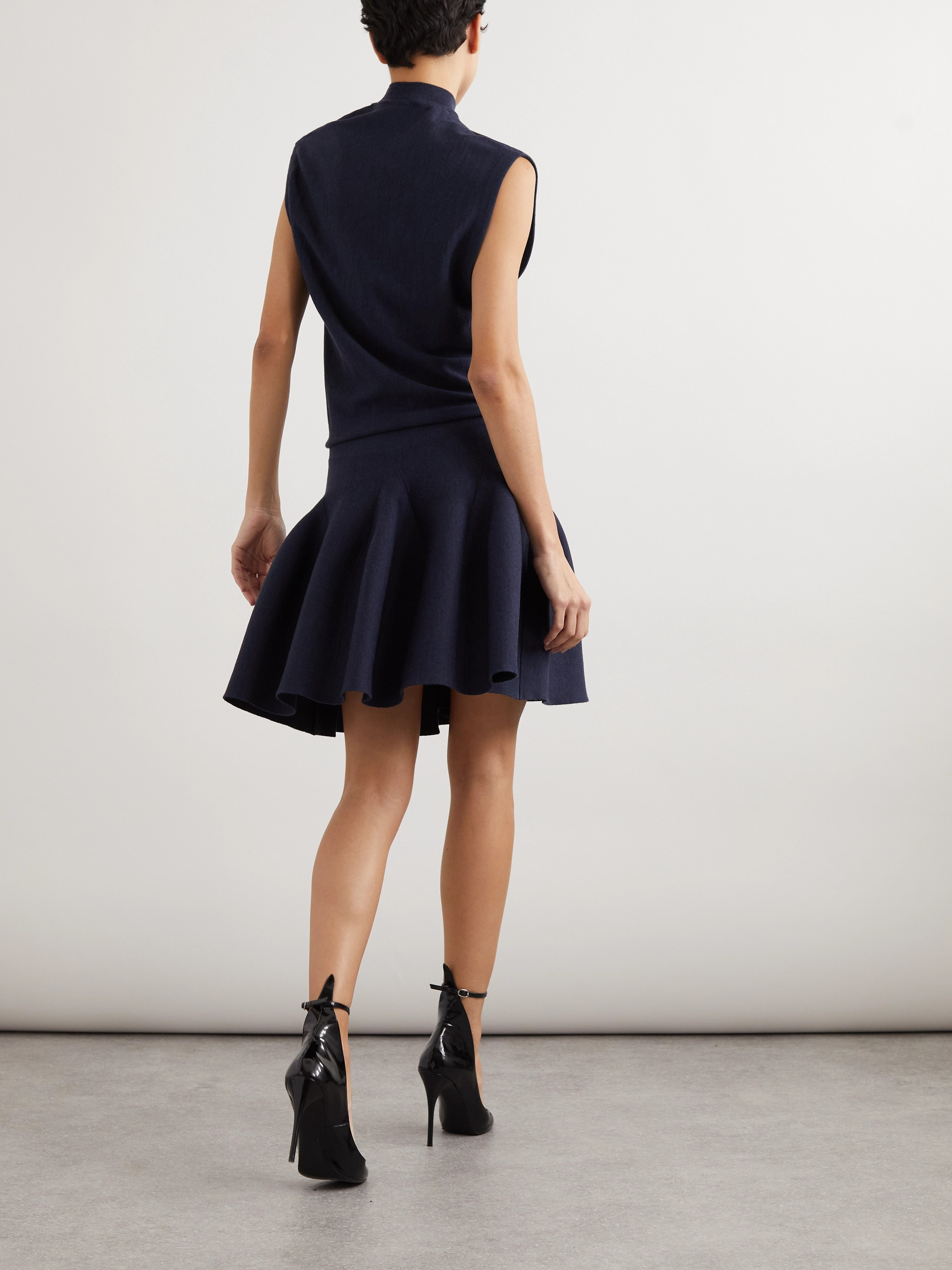 Alaïa Pleated wool-blend mini dress