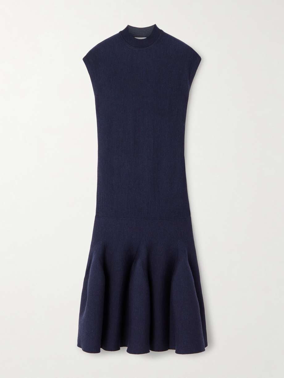 pleated wool-blend mini dress