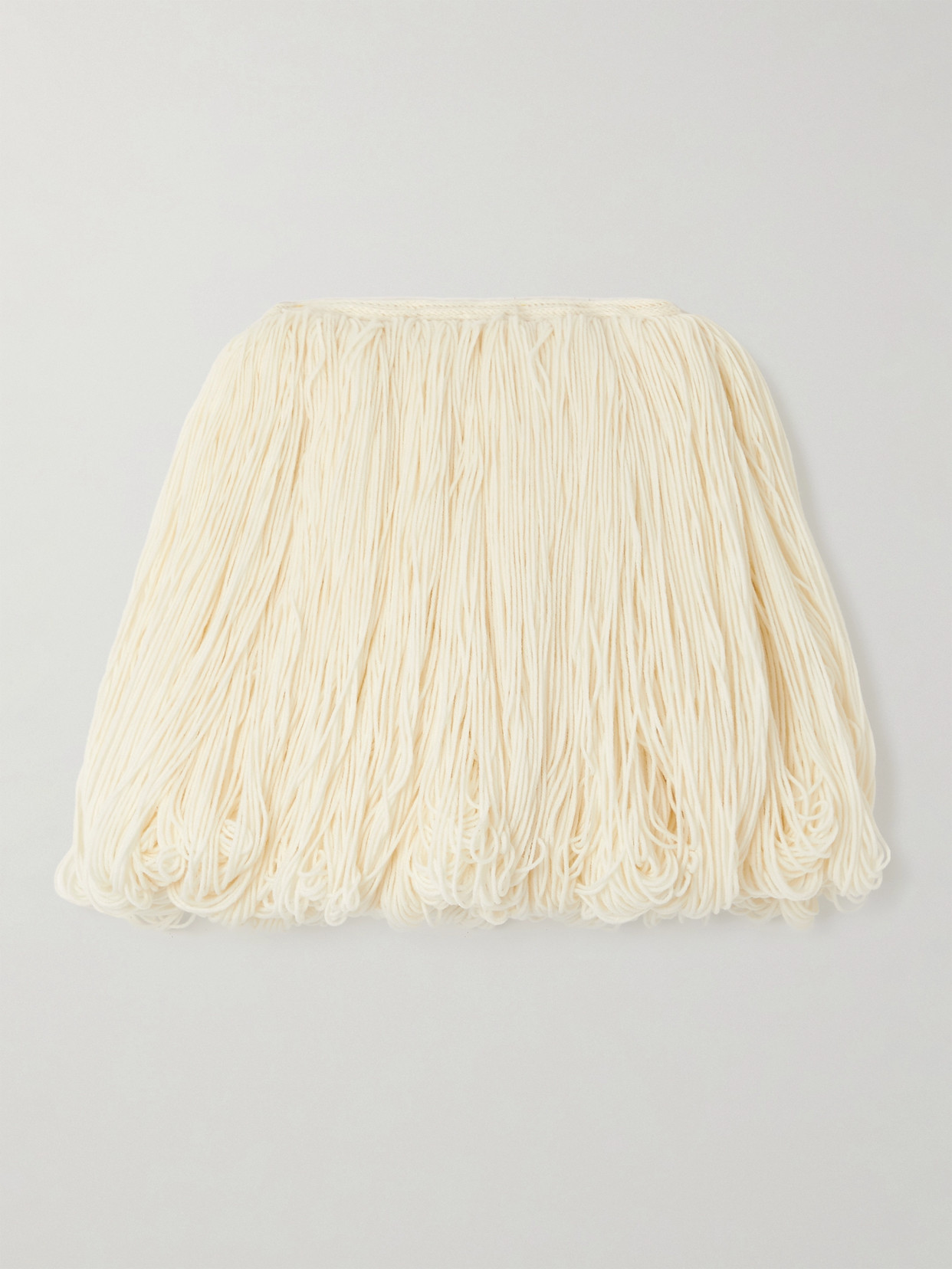 Alaïa - Fringed Wool-blend Mini Skirt - White
