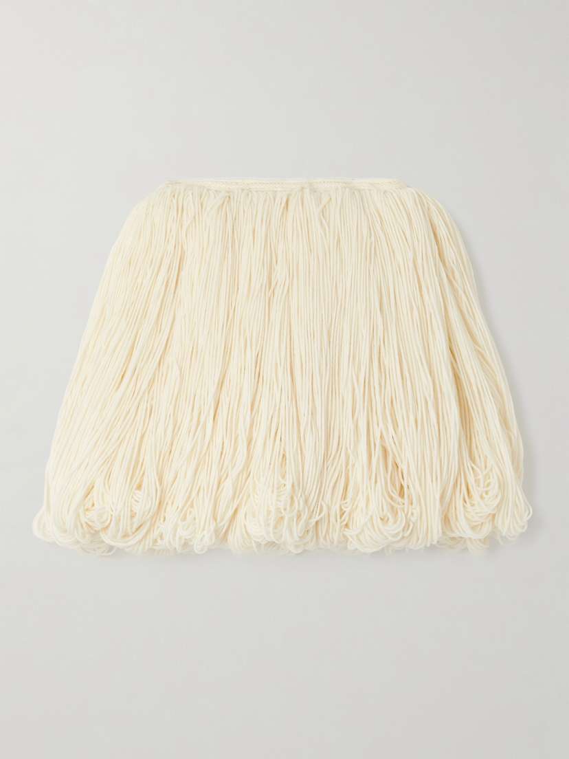 Alaïa Fringed Wool-blend Mini Skirt