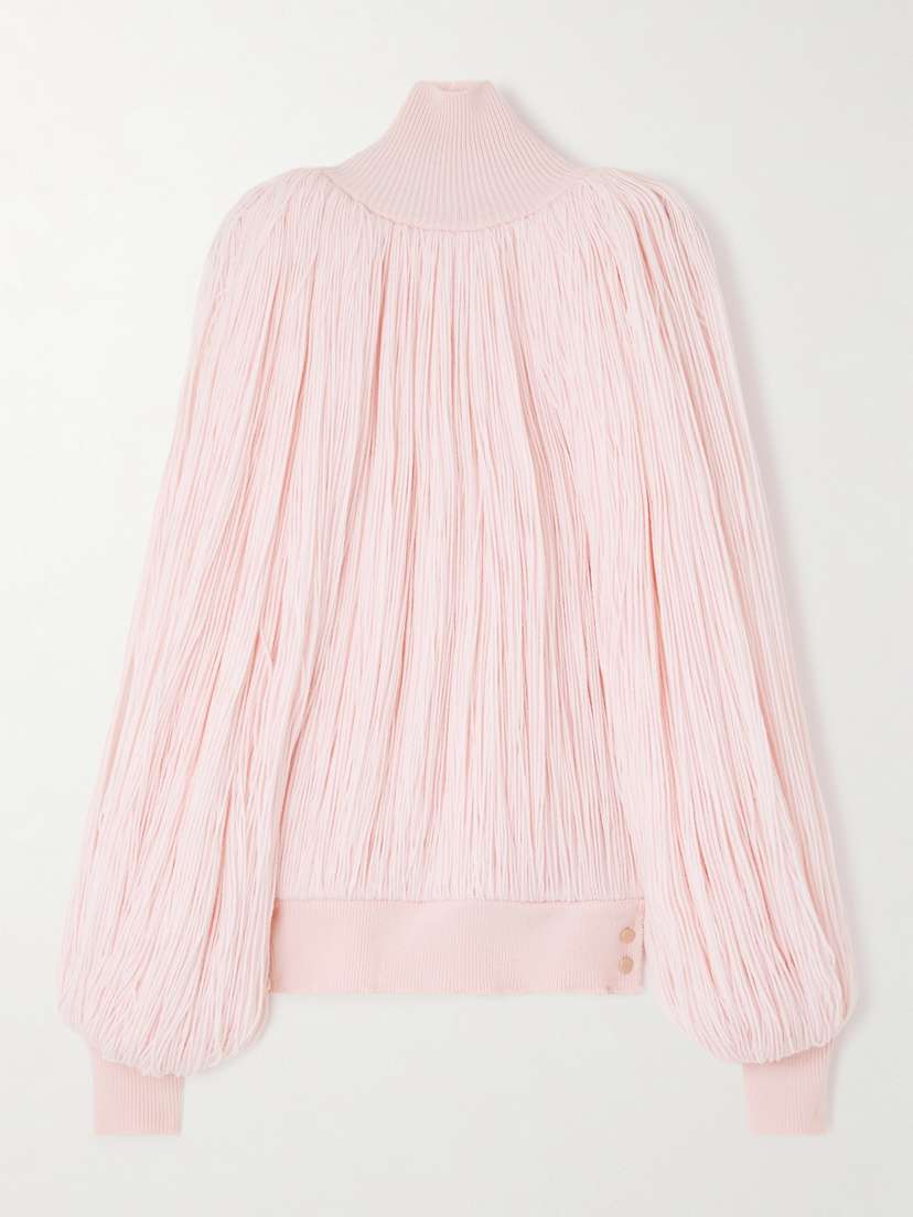Alaïa Turtleneck Fringed Wool-blend Top