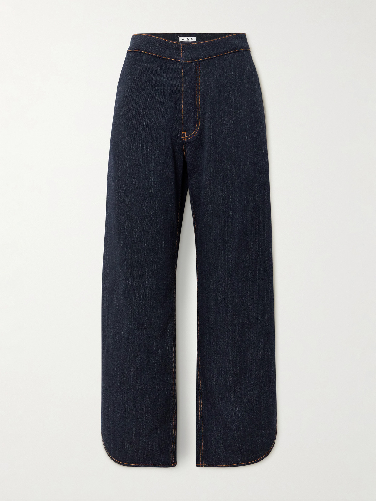 Alaïa Layered Low-rise Wide-leg Jeans In Blue