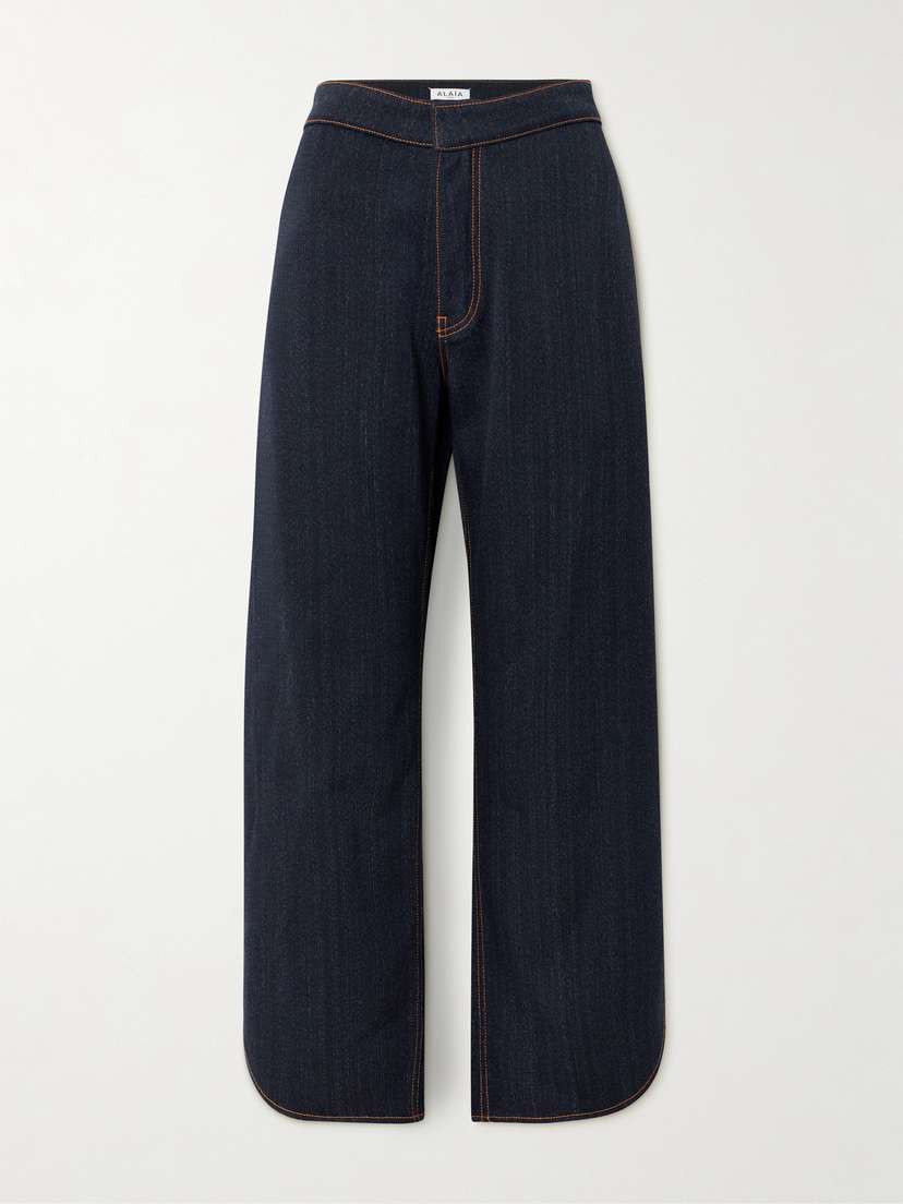 Alaïa Layered Low-rise Wide-leg Jeans