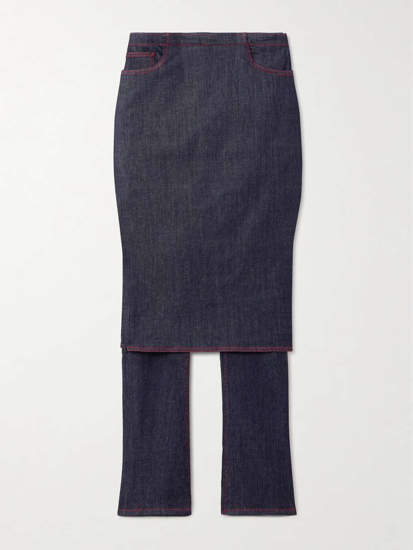 Alaïa High-rise Straight-leg Layered Jeans