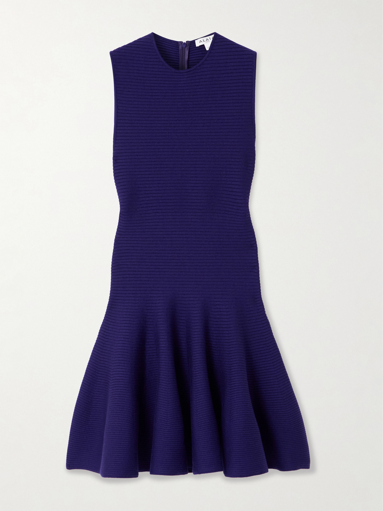 Alaïa Ribbed Wool-blend Mini Dress In Purple