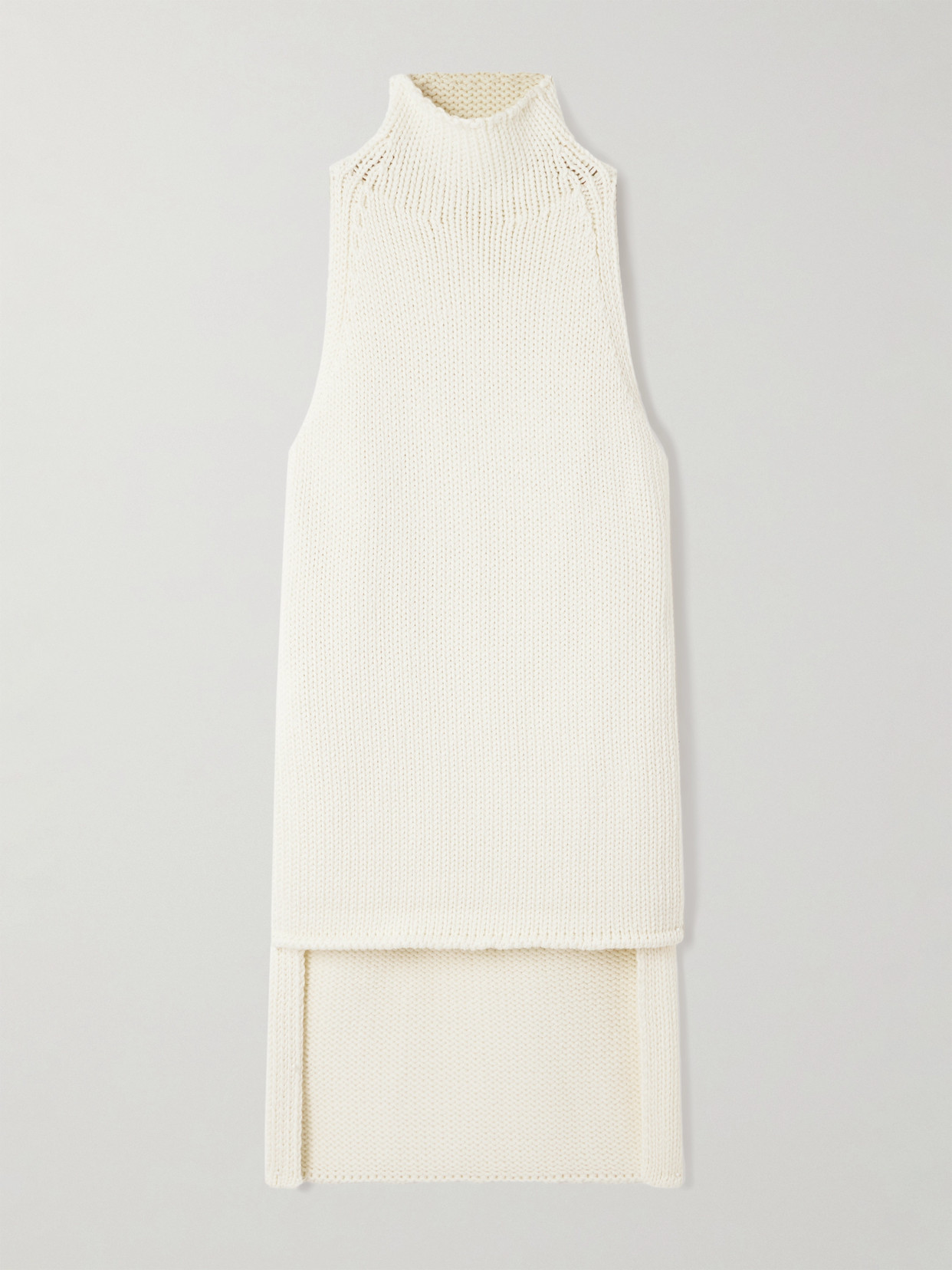 Alaïa Sleeveless Wool Turtleneck Sweater In White