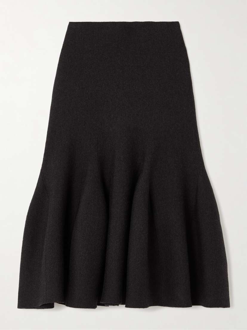 Alaïa Pleated Wool-blend Skirt
