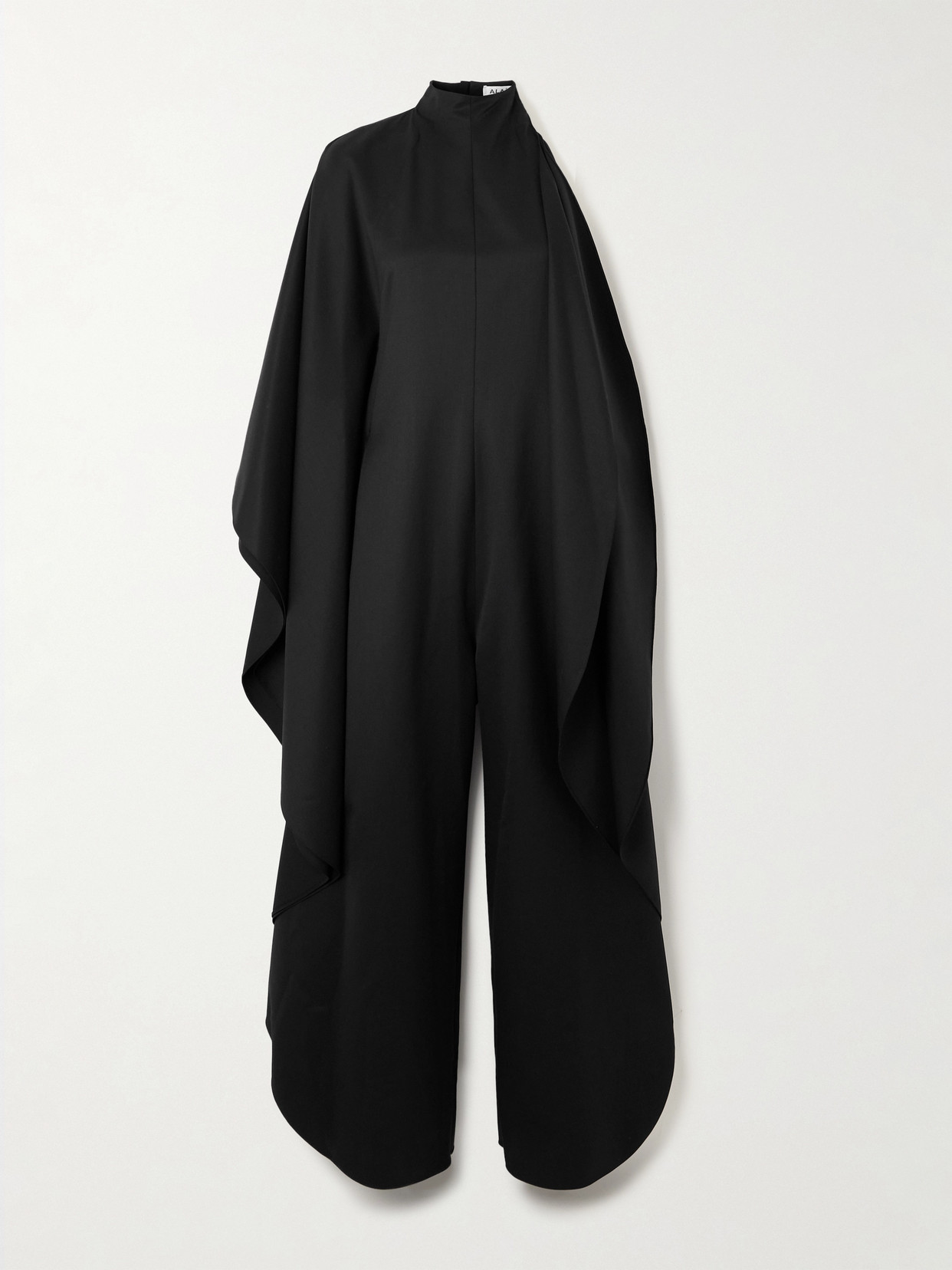 Alaïa Open-back Wool Grain De Poudre Jumpsuit In Black