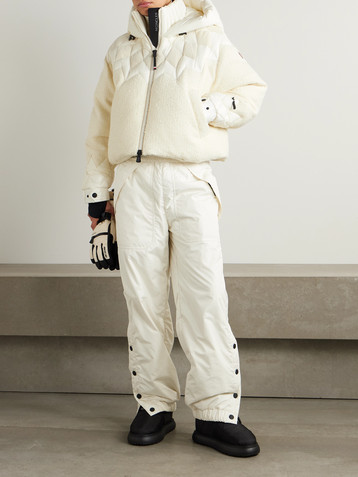 MONCLER GRENOBLE Hintersee hooded corduroy and shell-trimmed wool-blend bouclé quilted down ski jacket