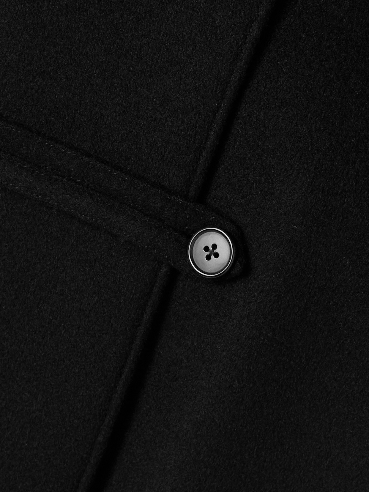The Row Nevan Hooded Double-breasted Cashmere-felt Jacket In Black