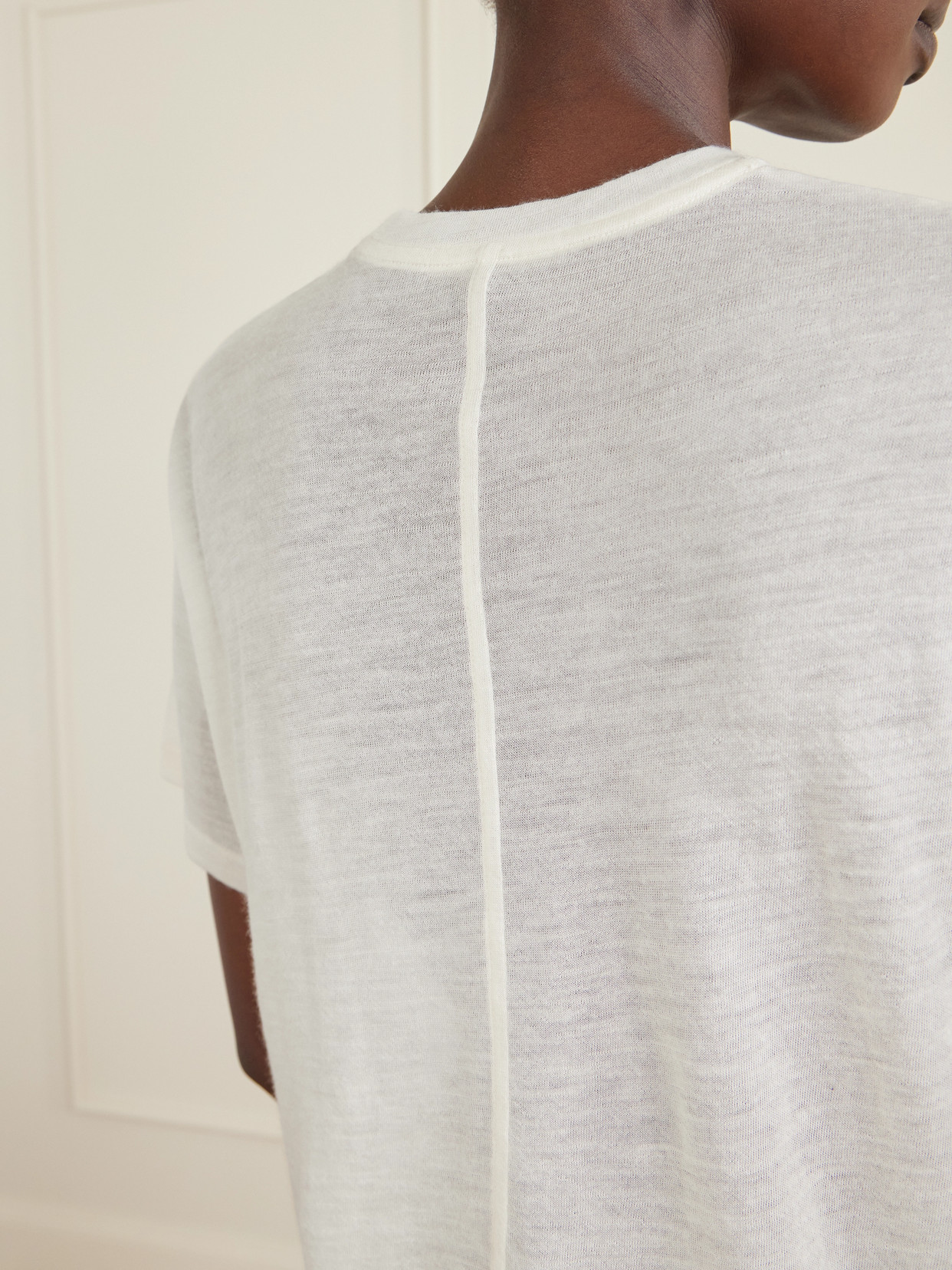 The Row Lila Cashmere T-shirt In White