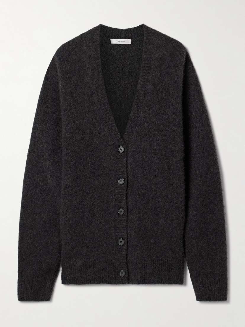 The Row Hime Brushed Cashmere And Silk-blend Cardigan