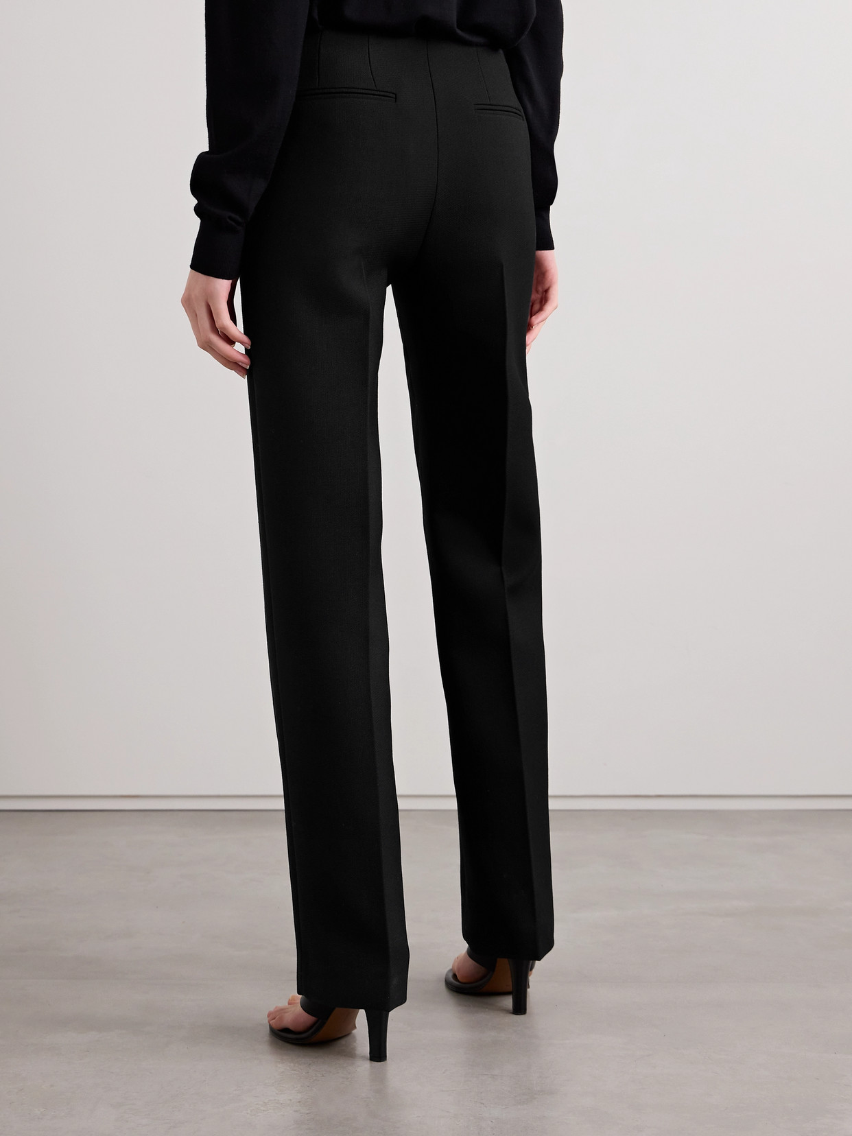 THE ROW VESCO WOOL-CREPE STRAIGHT-LEG PANTS
