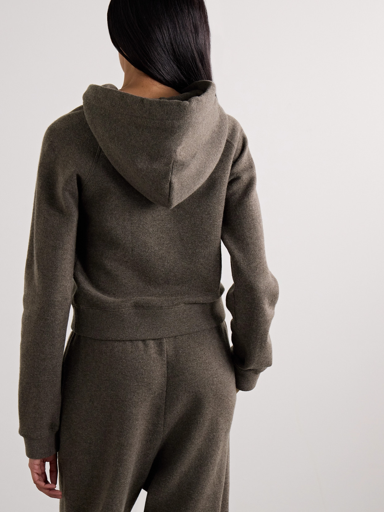 The Row Timmi Soft Cashmere Blend Hoodie In Brown