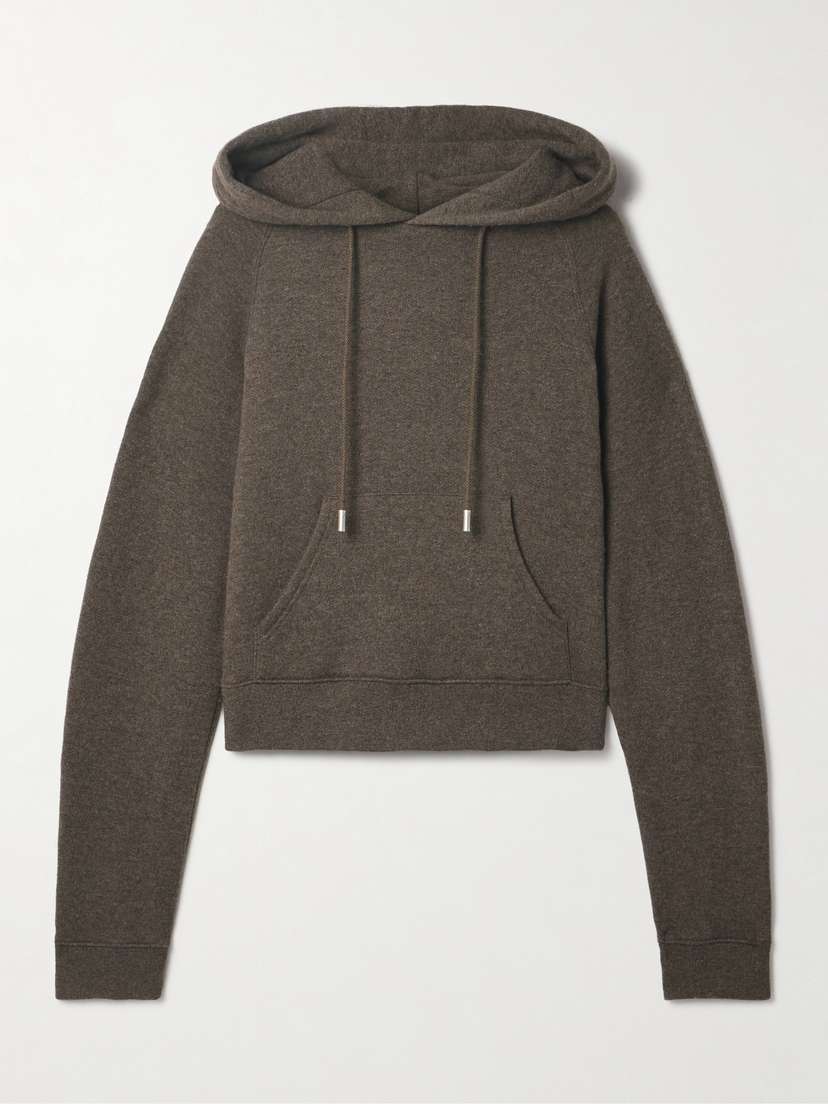 The Row Timmi Mélange Cashmere And Cotton-blend Hoodie