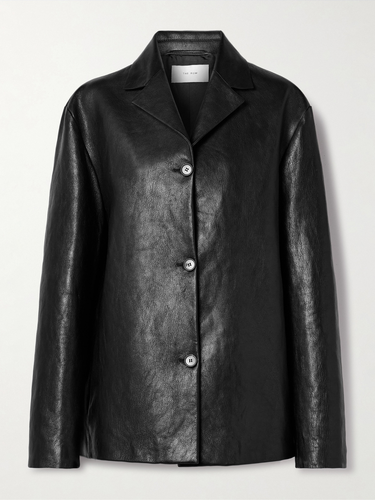 The Row Fabian Leather Jacket In Black
